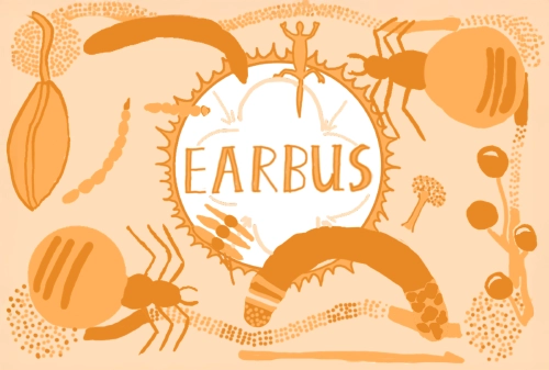The art on the side of Earbus's bus.