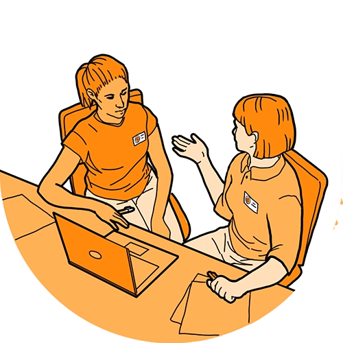 talking to teacher