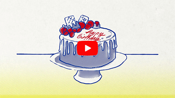 A beautiful looking illustrated cake. Click to play video.